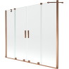 Mexen Velar Duo paravan cadă 2-aripi culisant 200 x 150 cm, transparent, Roz-auriu - 896-200-000-02-60