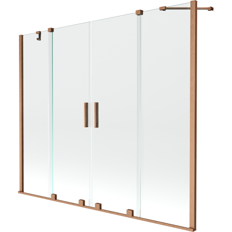 Mexen Velar Duo paravan cadă 2-aripi culisant 180 x 150 cm, transparent, Cupru cu aspect periat - 896-180-000-02-65