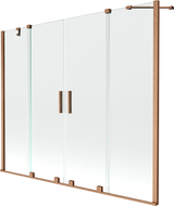 Mexen Velar Duo paravan cadă 2-aripi culisant 180 x 150 cm, transparent, Cupru cu aspect periat - 896-180-000-02-65