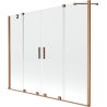 Mexen Velar Duo 2-szárnyú toló kádparaván, 200 x 150 cm, átlátszó, kefeozott réz - 896-200-000-02-65