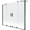 Mexen Velar Panou de cadă Duo, 2 canate culisante, 170 x 150 cm, transparent, negru - 896-170-000-02-70