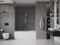 Mexen Velar Duo paravan cadă 2-aripi culisant 140 x 150 cm, transparent, Crom - 896-140-000-02-01