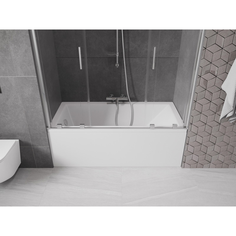 Mexen Velar Kétszárnyú, toló Duo fürdőkád paraván 160 x 150 cm, átlátszó, króm - 896-160-000-02-01
