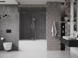 Mexen Velar Duo paravan cadă 2-aripi culisant 160 x 150 cm, transparent, Crom - 896-160-000-02-01