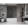 Mexen Velar Duo paravan de cadă cu două aripi glisante 160 x 150 cm, transparent, auriu - 896-160-000-02-50