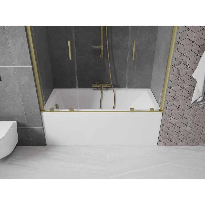Mexen Velar Duo paravan de baie cu 2 aripi glisante 140 x 150 cm, transparent, auriu periat - 896-140-000-02-55