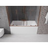 Mexen Velar Duo paravan de cadă cu 2 uși glisante 150 x 150 cm, transparent, aur roz - 896-150-000-02-60