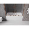 Mexen Velar Duo paravan cadă 2-aripi culisant 140 x 150 cm, transparent, Cupru cu aspect periat - 896-140-000-02-65