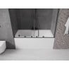Mexen Velar Duo paravan cadă 2-aripi culisant 150 x 150 cm, transparent, Neagră - 896-150-000-02-70