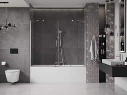 Mexen Velar Duo paravan cadă 2-aripi culisant 170 x 150 cm, transparent, Crom - 896-170-000-02-01