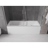 Mexen Velar Duo kétszárnyas, 200 x 150 cm-es, átlátszó, krómozott kádparaván - 896-200-000-02-01