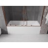 Mexen Velar Duo kétszárnyú toló kádparaván 180 x 150 cm, átlátszó, rózsaarany - 896-180-000-02-60