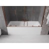 Mexen Velar Duo kétszárnyú toló kádparaván 180 x 150 cm, átlátszó, rózsaarany - 896-180-000-02-60