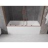 Mexen Velar Duo paravan de cadă cu 2 aripi glisante 170 x 150 cm, transparent, cupru periat - 896-170-000-02-65