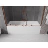 Mexen Velar Duo paravan cadă 2-aripi culisant 180 x 150 cm, transparent, Cupru cu aspect periat - 896-180-000-02-65