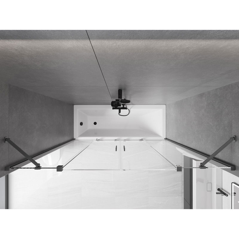 Mexen Velar Duo paravan de baie cu 2 uși glisante 170 x 150 cm, transparent, gri armat periat - 896-170-000-02-66
