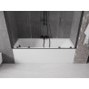Mexen Velar Duo kádvető 2-szárnyú tolóajtó 180 x 150 cm, átlátszó, gun gray csiszolt - 896-180-000-02-66