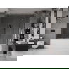 Mexen Velar Duo 2 szárnyas kádparaván mozgatható 200 x 150 cm, Átlátszó, szálcsiszolt gun gray - 896-200-000-02-66