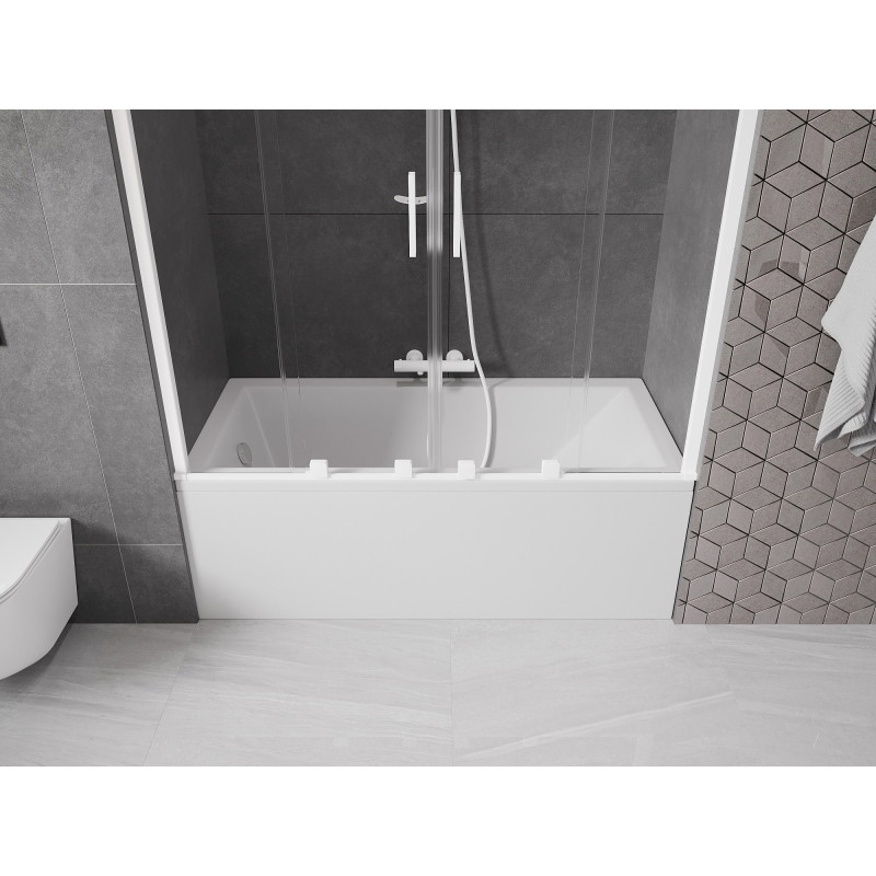 Mexen Velar Duo paravan cadă 2-canaturi culisant 150 x 150 cm, transparent, alb - 896-150-000-02-20