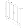 Mexen Velar Duo paravan cadă 2-aripi culisant 140 x 150 cm, transparent, Albă - 896-140-000-02-20
