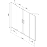 Mexen Velar Duo paravan cadă 2-aripi culisant 140 x 150 cm, transparent, Cupru cu aspect periat - 896-140-000-02-65
