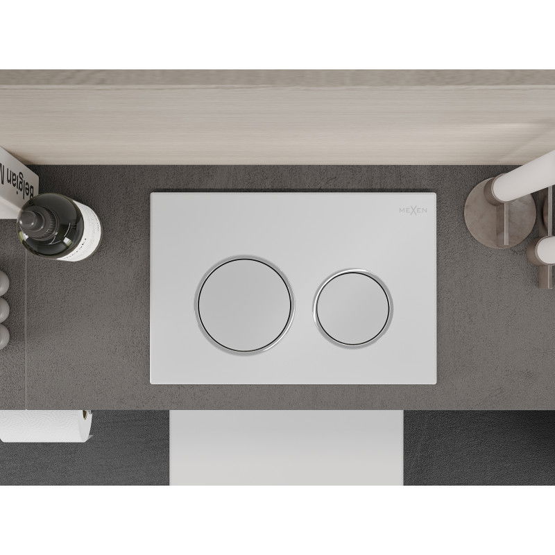 Mexen Fenix 07 XS öblítőgomb, fehér matt - 600720