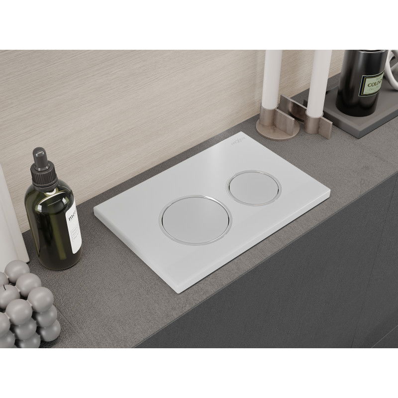 Mexen Fenix 07 XS öblítőgomb, fehér matt - 600720