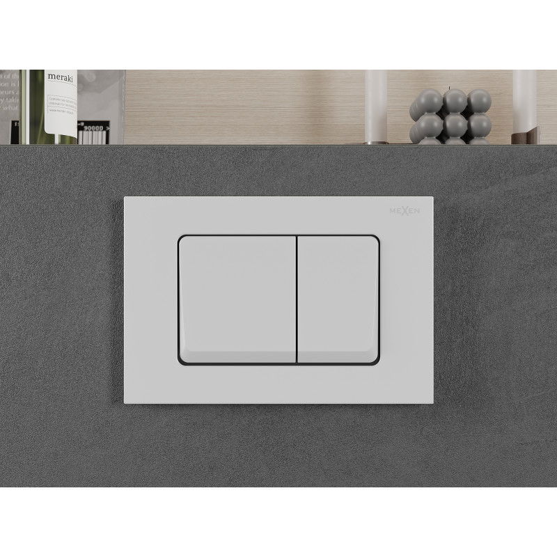Mexen Fenix 10 XS öblítőgomb, fehér matt - 601020