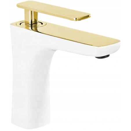 Mexen Indus baterie de chiuvetă, albă/aurie - 744600-25