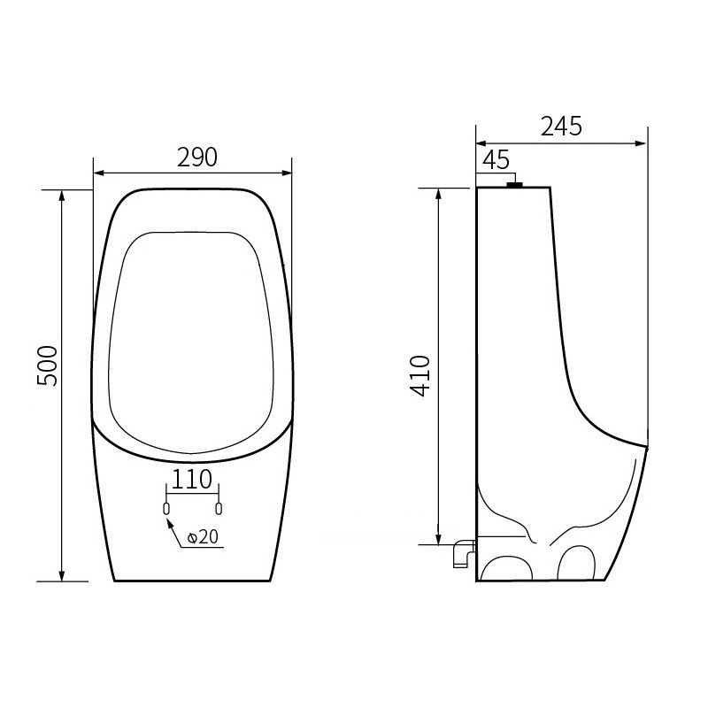 Mexen Carter pisoar suspendat, alb - 37045000