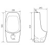 Mexen Carter pisuar suspendat, alb - 37045000