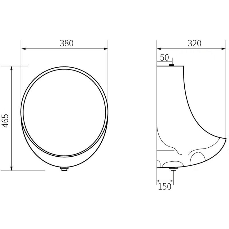 Mexen Dylan függő piszoár, fehér - 37054600