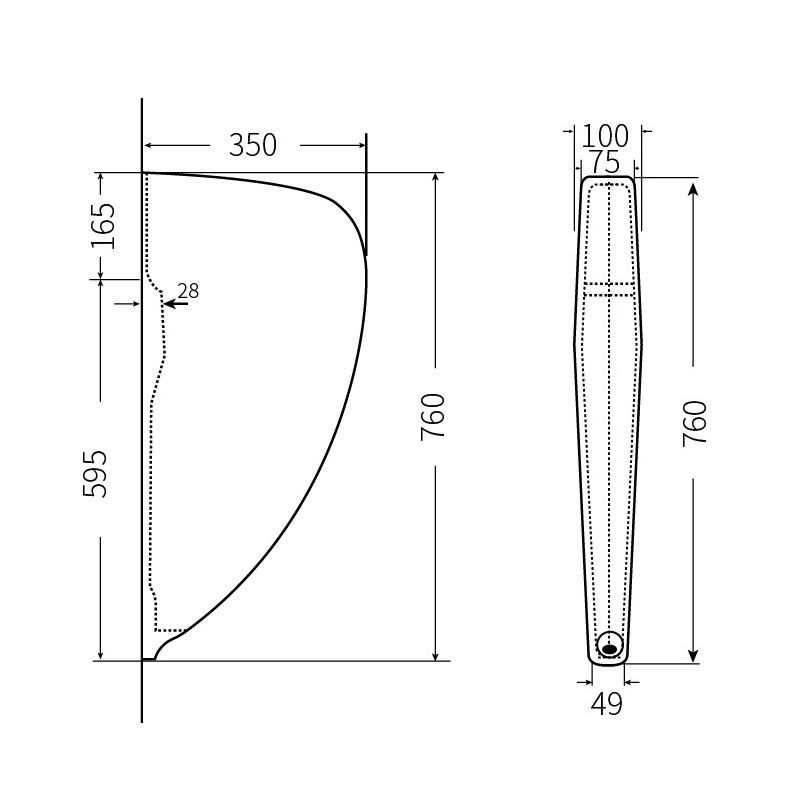 Mexen Separator între pisoare suspendat, negru mat - 37117670
