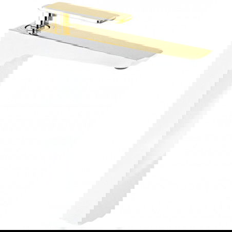 Mexen Indus magas mosdócsaptelep, fehér/arany - 744610-25