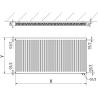 Grătar Mexen CV11 500 x 1500 mm, conectare la bază, 1195 W, alb - W611-050-150-00