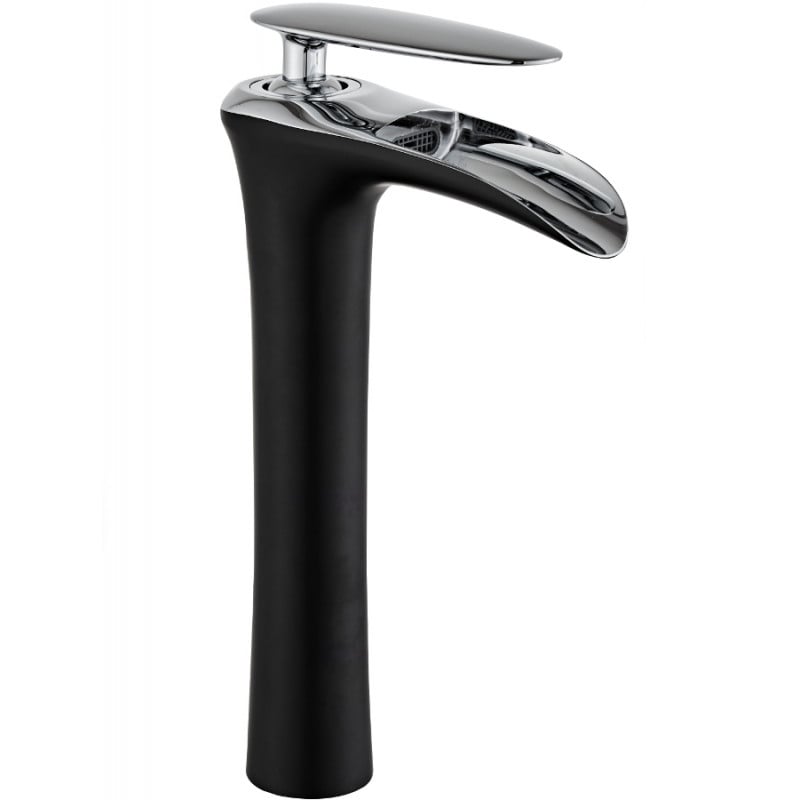 Mexen Lyra baterie înaltă pentru chiuvetă, negru/crom - 745310-07