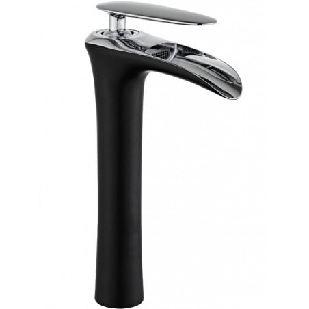 Mexen Lyra baterie înaltă pentru chiuvetă, negru/crom - 745310-07