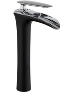 Mexen Lyra baterie înaltă pentru chiuvetă, negru/crom - 745310-07