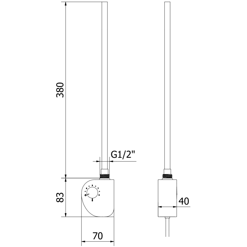 Mexen FA-D rezistență electrică 300 W, albă - W950-0300-20