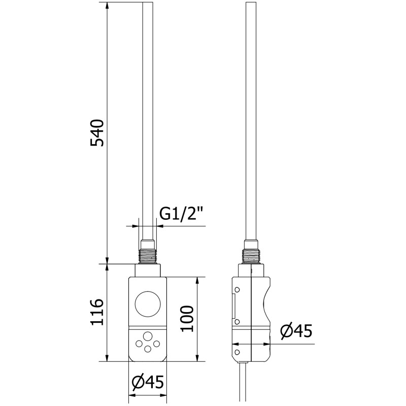 Mexen FA-I 600 W-os elektromos fűtőelem, fekete - W952-0600-70