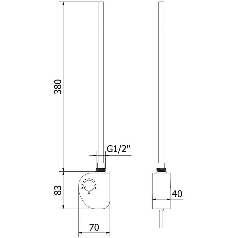 Mexen FA-D rezistență electrică 300 W, neagră - W950-0300-70