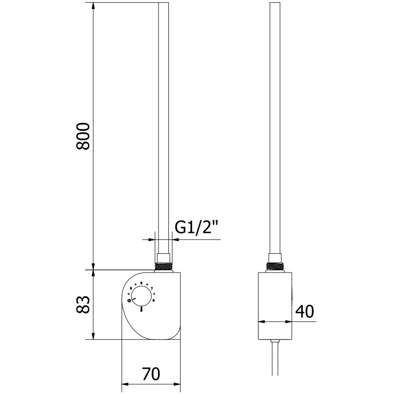 Mexen FA-D element de încălzire electric 900 W, alb - W950-0900-20