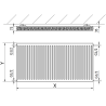 Mexen C21 lapos radiátor 300 x 1100 mm, oldalsó csatlakozás, 810 W, fehér - W421-030-110-00