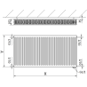 Mexen CV22 600 x 1300 mm-es lapradiátor, alsó csatlakozás, 2149 W, fehér - W622-060-130-00