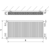 Mexen C22 radiator de tablă 600 x 400 mm, conectare laterală, 661 W, alb - W422-060-040-00