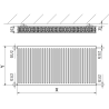 Radiator plăcit Mexen C22 600 x 1000 mm, conectare laterală, 1653 W, alb - W422-060-100-00