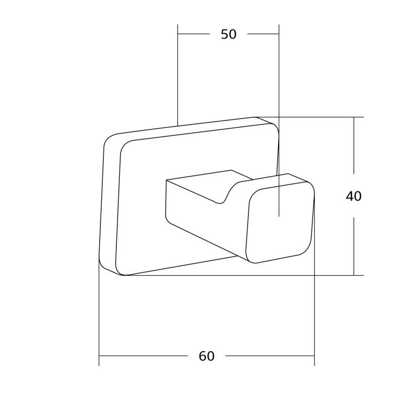 Mexen Asis cârlig pentru prosop, crom - 7017635-00