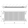 Mexen C11 lapradiátor 600 x 800 mm, oldalsó csatlakozás, 747 W, fehér - W411-060-080-00
