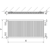 Mexen C11 lapos radiátor 600 x 700 mm, oldali csatlakozás, 653 W, fehér - W411-060-070-00