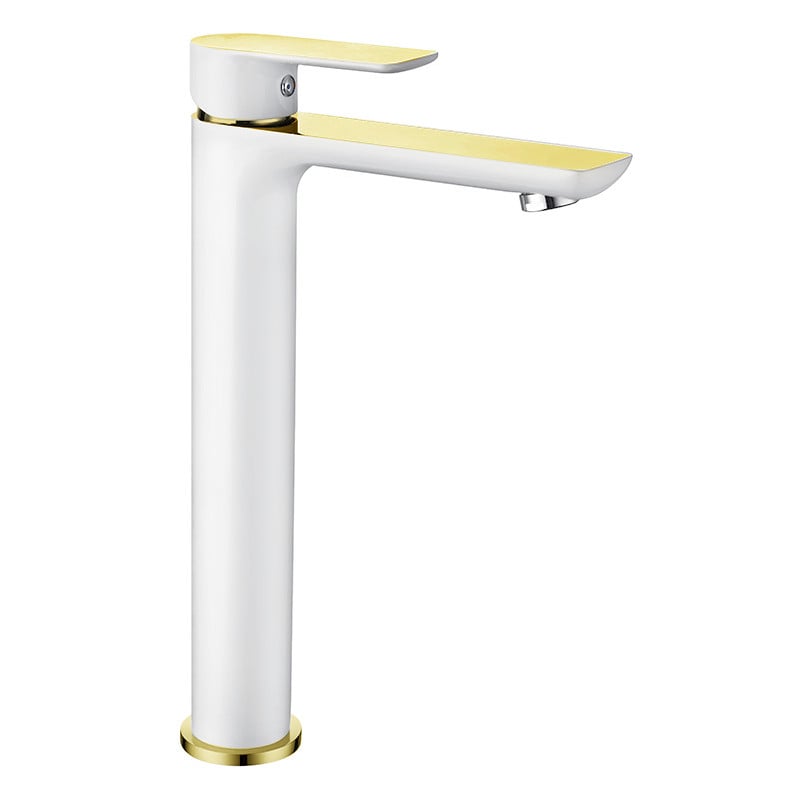 Mexen Alfa baterie chiuvetă înaltă, albă/aurie - 745710-25
